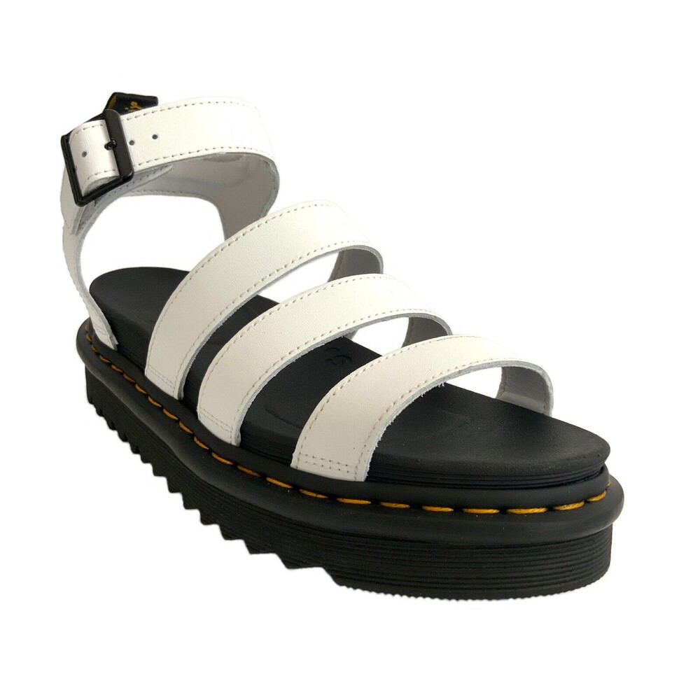 Dr. Martens Blaire Leather Platform Sandals White 9